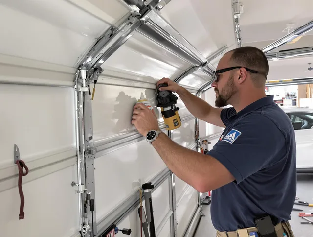 Covina Garage Door Repair technician quieting a noisy garage door in Covina