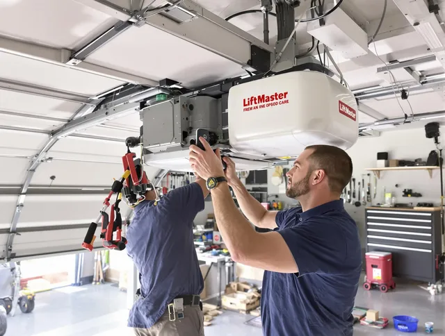 Covina Garage Door Repair technician performing advanced diagnostics on garage opener in Covina