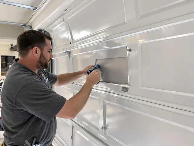 Garage door panel repair by Covina Garage Door Repair in Covina