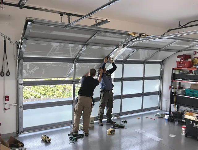 Covina Garage Door Repair expert performing precise panel replacement on Covina garage door